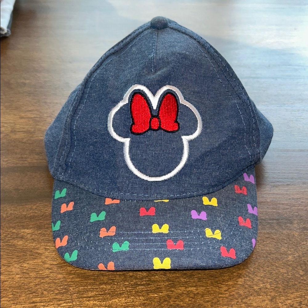 Disney Minnie Mouse Denim Cap with Colorful Bow Pattern kids OS